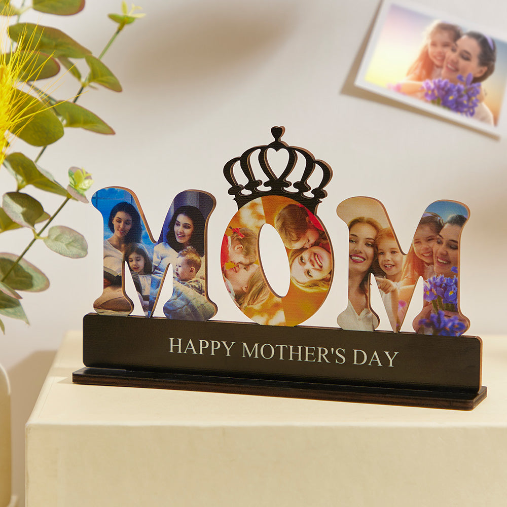 Custom Photo Engraved Ornament Creative Crown Happy Mother's Day Gifts - Myphotomugs