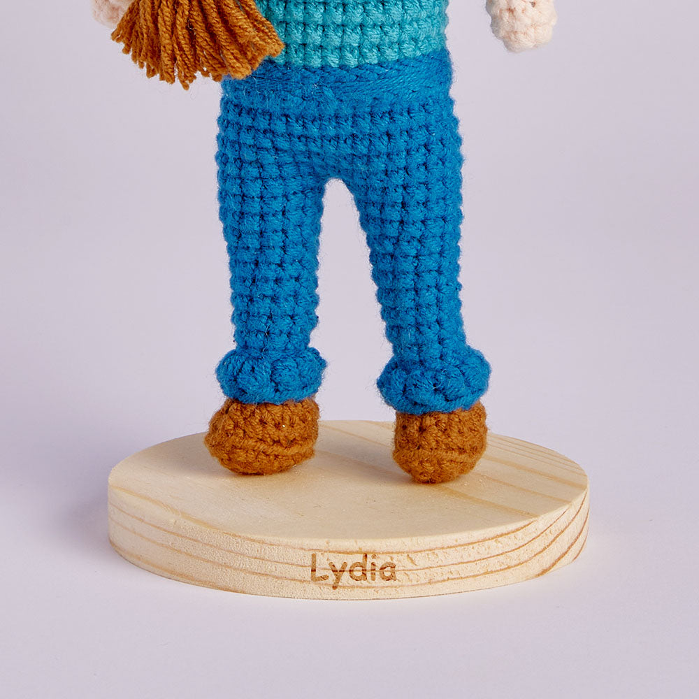 15cm Crochet Doll Custom Name Base Stand - Myphotomugs