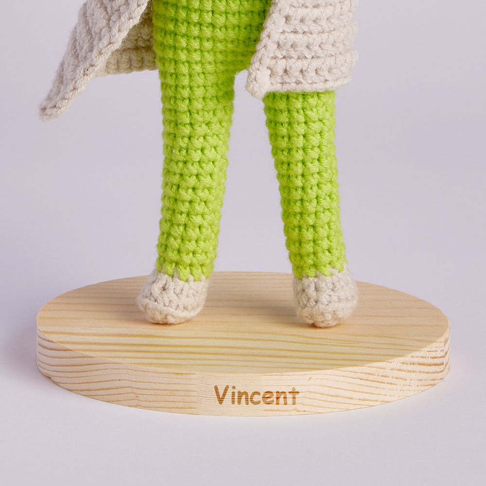 20cm Crochet Doll Custom Name Base Stand - Myphotomugs