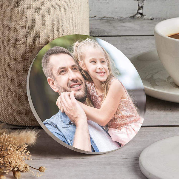 Custom Round Photo Coaster for Father