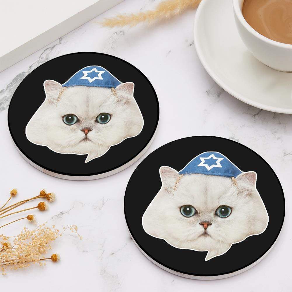 Personalized Face Coaster Round Coaster Cute Cats