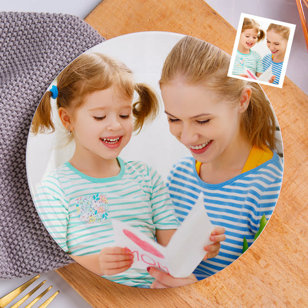 Mother's Day Gifts Personalized Dinner Plate Custom Photo Ceramics Dinner Plate Tableware For Wife