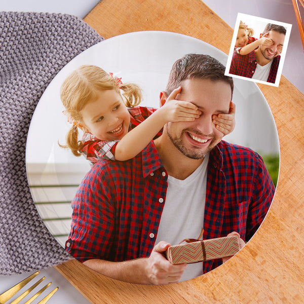 Father's Day Gifts Personalized Dinner Plate Custom Ceramics Dinner Plate With Picture Tableware For Dad