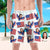 Custom Face Swim Trunks Mens Swim Trunks with Pictures - American Flag with Eagle