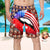 Custom Face Swim Trunks Mens Swim Trunks with Pictures - American Flag with Lips