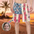 Custom Face Swim Trunks Mens Swim Trunks with Pictures - Artistic American Flag
