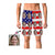 Custom Face Swim Trunks Mens Swim Trunks with Pictures - American Flag with Face