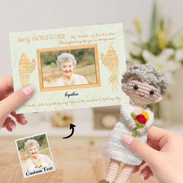 Custom Crochet Doll from Photo Handmade Look alike Dolls Gifts for Mother with Personalized Name Card - Myphotomugs
