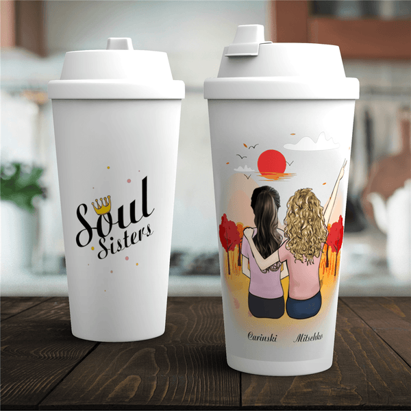 Personalized Coffee Tumbler / Tea Insulation cup - Best Friend Friendship Cups (Online Design & Preview)