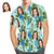 Custom Face Hawaiian Shirt Men's Popular All Over Print Shirt Refreshing Plant Blue Flower Holiday Gift - Myphotomugs