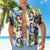 Custom Face Hawaiian Shirt Blue Green Leaves Pattern Hawaiian Shirt - Myphotomugs