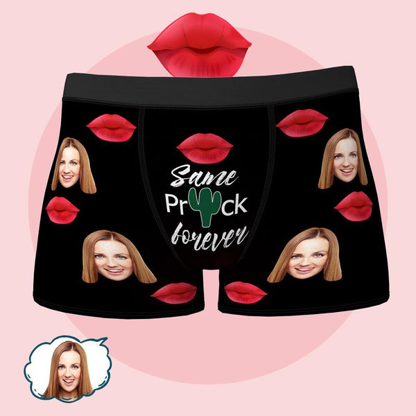 Valentine's Gifts Custom Face Boxer Same Prick Forever Underwear Gift for Husband