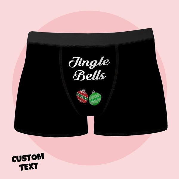 Custom Engraved Boxer Jingle Bells Underwear Valentine's Gifts for Men