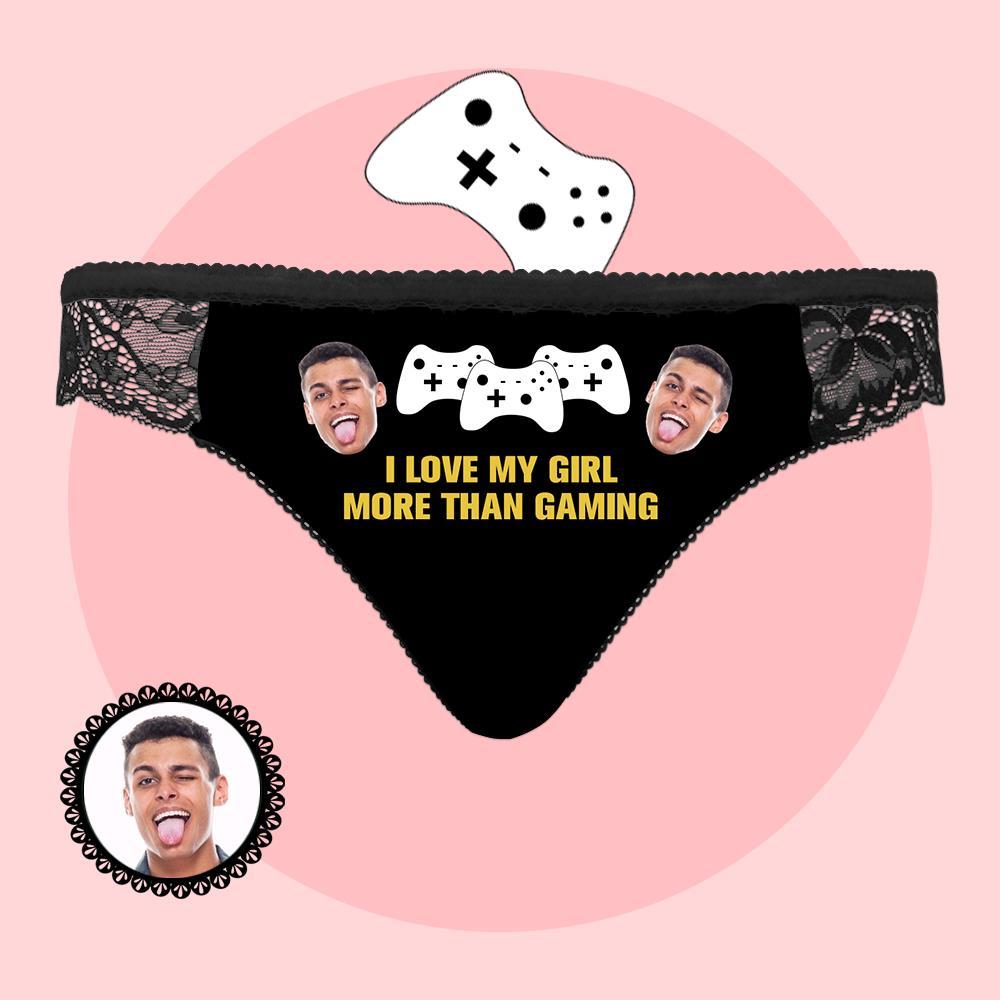 Valentine's Gifts Custom Photo Face Underwear Gaming Knickers Gift for Girlfriend