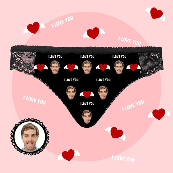Valentine's Gifts Custom Face Briefs I Love You Women's Boxer Birthday Gifts for Grilfriend