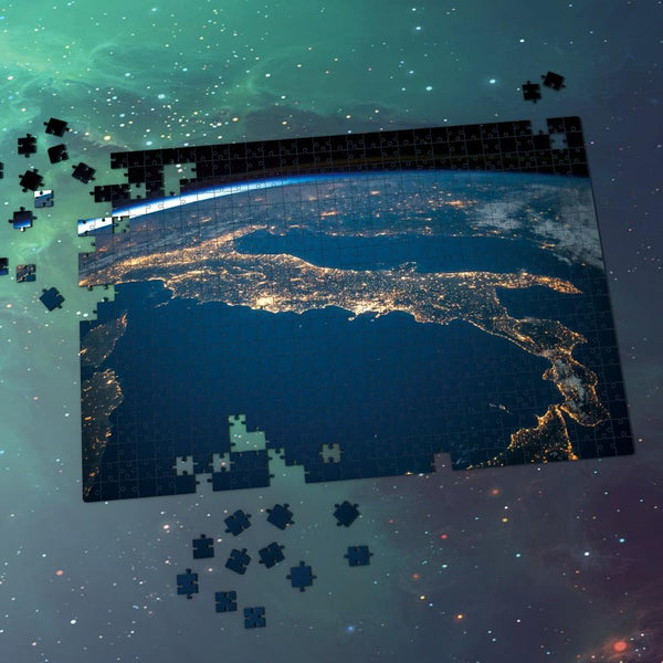 Space Jigsaw Puzzle Universe Best Gifts For Family - Shining Lights On The Earth's Surface
