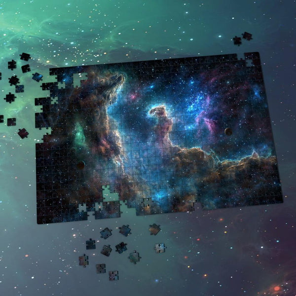 Space Themed Jigsaw Puzzle Starry Sky For Adults And Kids - Blue-purple Nebula