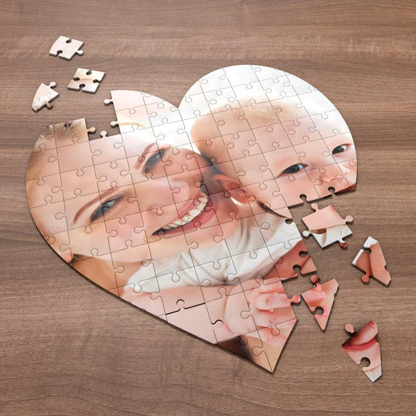 Valentine's Day Gifts Personalized Heart Shaped Photo Puzzle Custom Heart Shaped Photo Jigsaw Puzzle