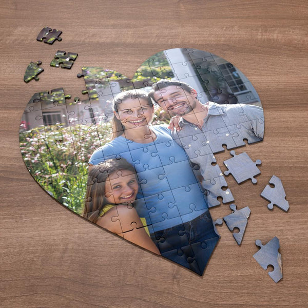 Valentine's Day Gifts Photo Puzzle Personalized Family Photo Heart Shaped Puzzle