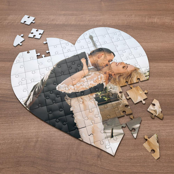 Valentine's Day Gifts Couple Photo Puzzle Personalized Photo Heart Shaped Puzzle For Lover
