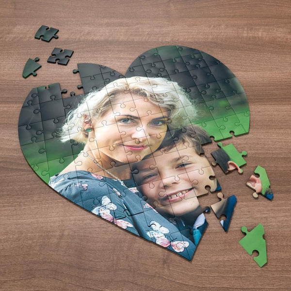 Valentine's Day Gifts Best Mom Photo Puzzle Personalized Photo Heart Shaped Puzzle