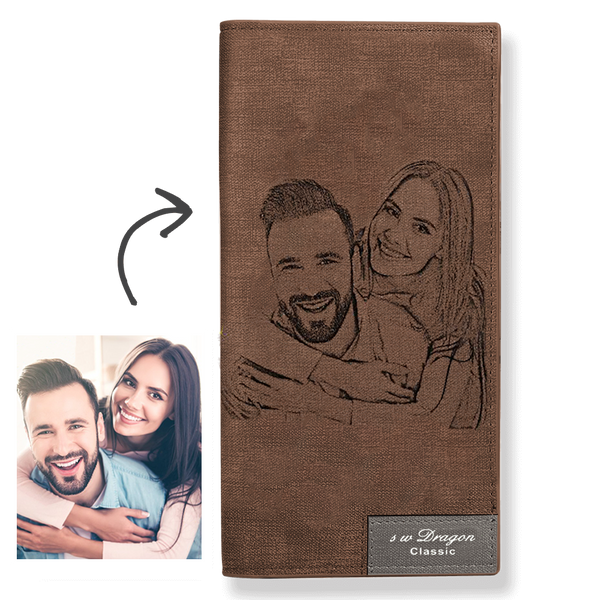 Valentine's Gifts Custom Photo Wallet | Personalized Wallet | Couple Bifold Long Style Wallet