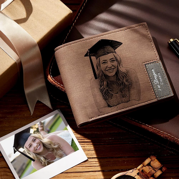 Men's Custom Photo Engraved Wallet Graduation Gifts For Your Friend