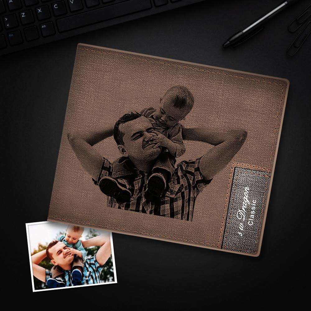 For Dad Men's Custom Photo Wallet Cherish Moments with Dad Perfect