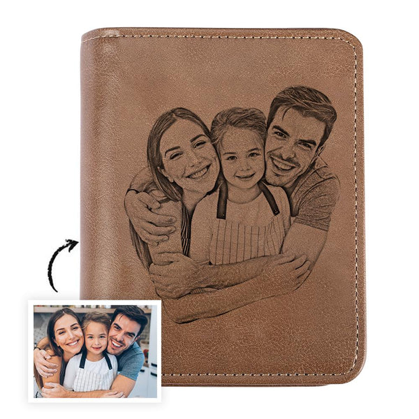 Valentine's Gifts  s Men's Trifold Custom Sketch Photo Wallet
