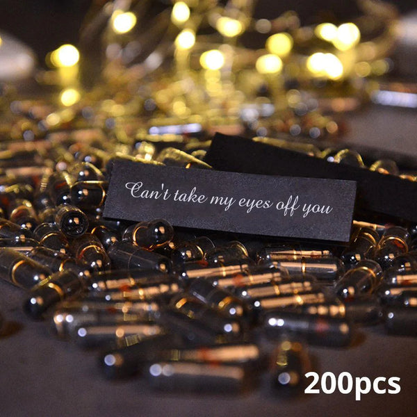 Black 200pcs DIY Lovely Mini Shaped Message Capsule Letter - Myphotomugs