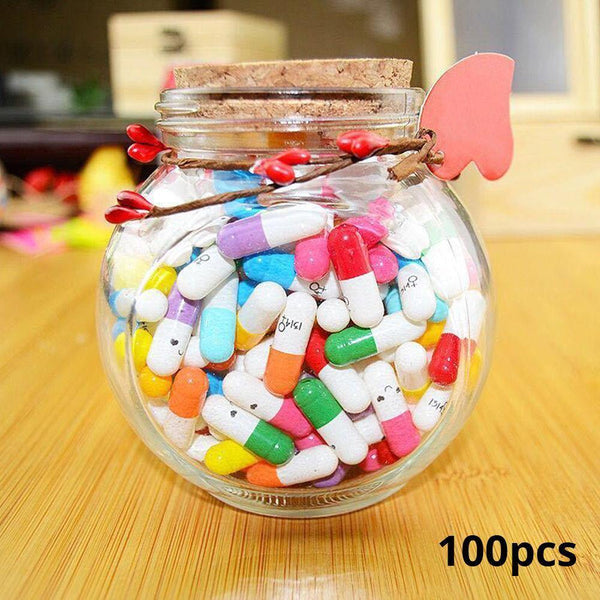 100 Pcs DIY Message in a Bottle Capsule Letter Gift for Girlfriend - Myphotomugs