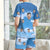 Custom Photo Face Pajamas Blue Sky Lover Short Pajama Set Gift for Women - Myphotomugs
