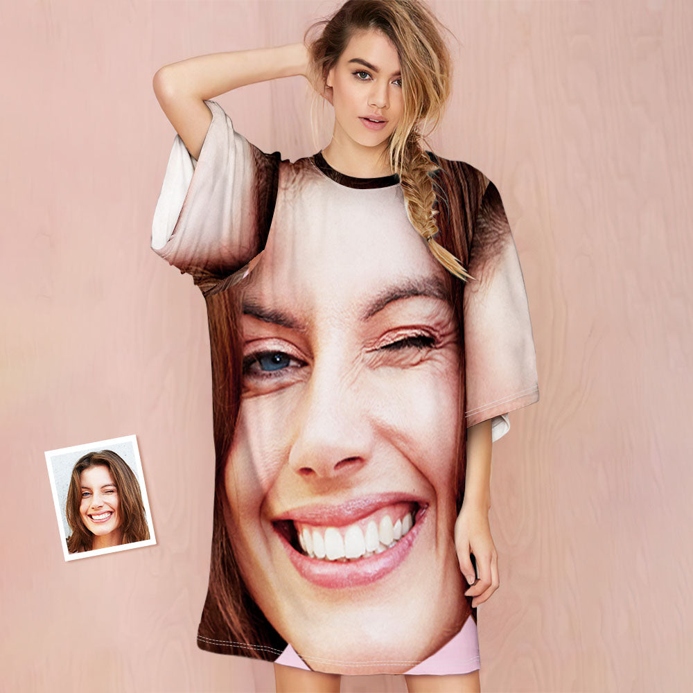 Custom Photo Face Nightdress Creative Spoof Woman Face Funny Gifts - Myphotomugs