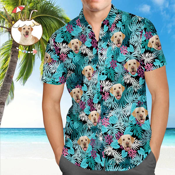 Custom Dog Hawaiian Shirt Colorful Leaves Personalized Hawaiian Shirts