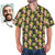 Custom Face Men's Hawaiian Shirt Green Flowers - MakePhotoPuzzleUK
