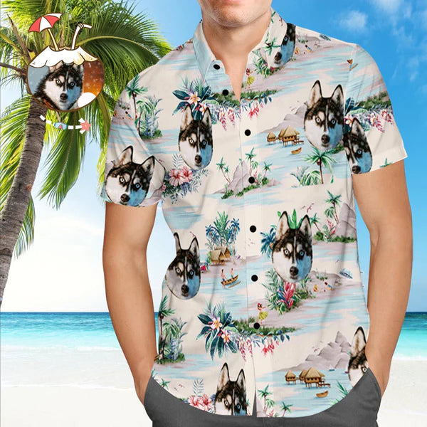 Custom Dog Hawaiian Shirt Custom Tropical Shirts Men's All Over Print Hawaiian Shirt
