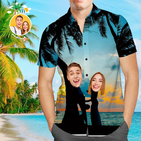 Custom Face Funky Hawaiian Shirt Seaside Button Down Shortsleeve Shirts