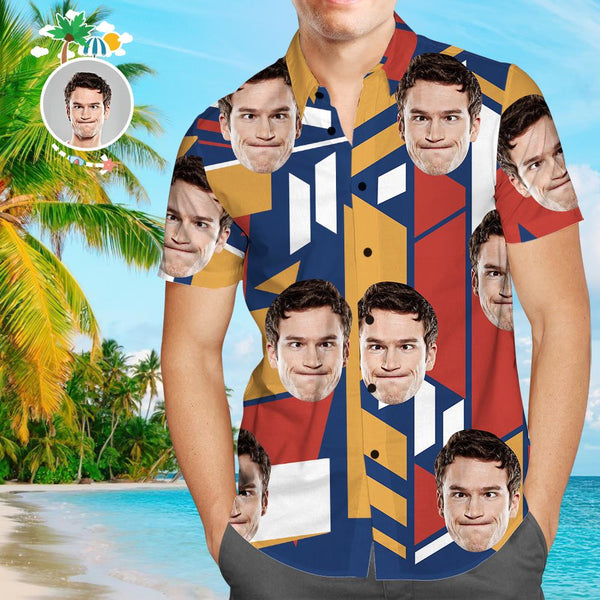 Custom Face Funky Hawaiian Shirt Abstract Button Down Shirts