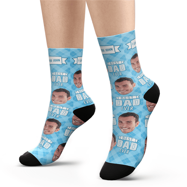 Custom Best Dad Ever Socks With Your Text - MyFaceSocksUK