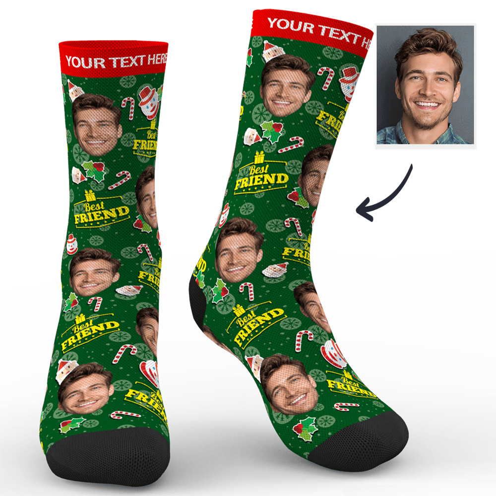 Custom Face Socks Christmas Best Friends
