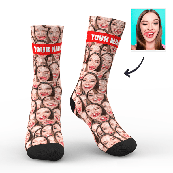 Custom Face Mash Socks With Your Text - MyFaceSocksUK