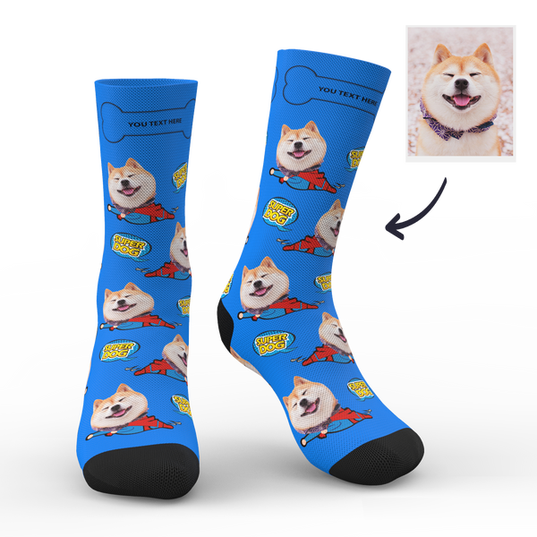 Valentine's Gifts Custom Face Socks Super Dog Socks Gift for Pet Lover