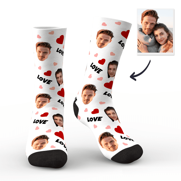Custom Love And Face On Socks Photo Socks Perfect Gift For Love
