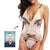 Face Swimsuit One Piece Swimsuit Custom Bathing Suit V-Neck with Face - Big Face