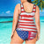 Bathing Suits for Plus Size Women One Piece Swimsuit Custom Bathing Suit with Husbands Face - American Flag