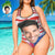 Bathing Suits for Plus Size Women One Piece Swimsuit Custom Bathing Suit with Husbands Face - American Flag
