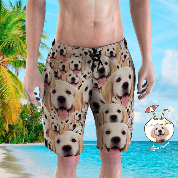 Custom Face Swim Trunks Mens Swim Trunks with Pictures - Mash Dog