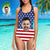 My Face Swimsuit One Piece Swimsuit Custom Bathing Suit with Face - American Flag