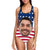 My Face Swimsuit One Piece Swimsuit Custom Bathing Suit with Face - American Flag