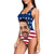 Face Swimsuit One Piece Swimsuit Custom Bathing Suit with Face - American Flag